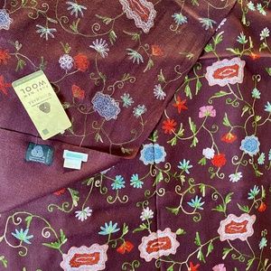 French brand Embroidered Wool Shawl Scarf